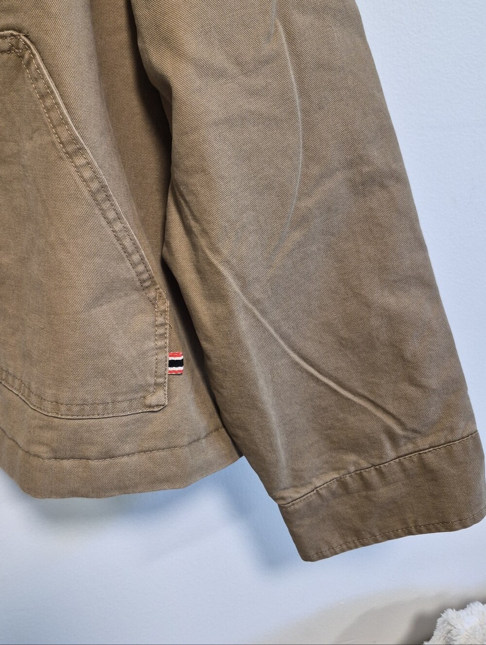 Hunter Barn Jacket Tan Canvas Corduroy Collar Boxy Oversized Women Sz M $149 NWT - Picture 6 of 16